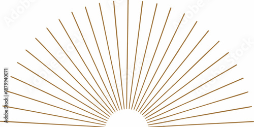 gold lines radiating from a central point on a white background