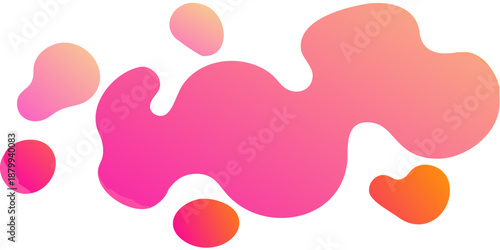 Abstract fluid shapes in vibrant pink and orange gradient hues