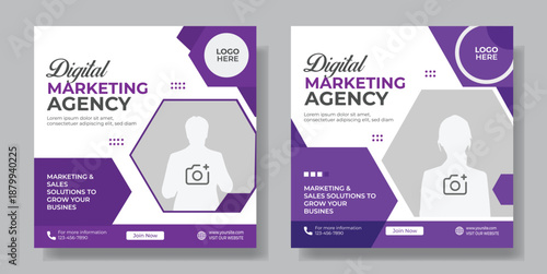 Digital business marketing banner for social media post template