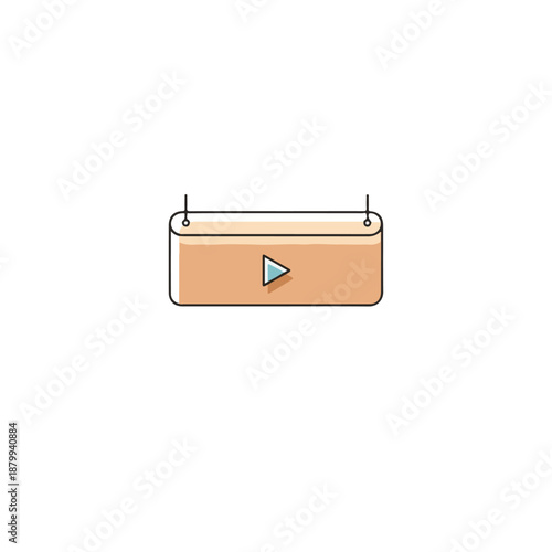 Video Play Button on Hanging Banner