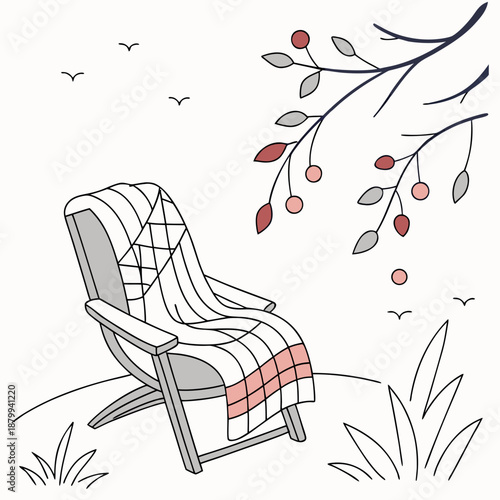 February Love Birds Minimalist Vector Illustration for Valentine