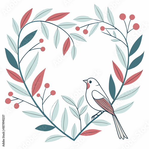 February Hot Cocoa with Marshmallows Minimalist Vector Design