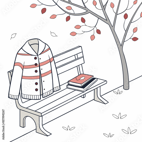 February Cozy Candle Flame Minimalist Vector Illustration