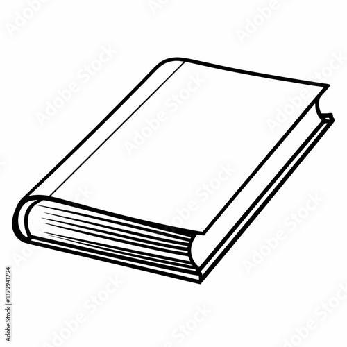 Closed Hardcover Book Vector Illustration Isolated on White