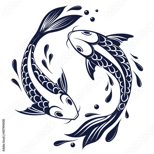 Water Droplet Forming Fish Shape Vector Concept