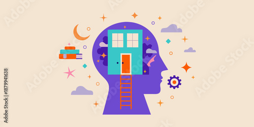A colorful illustration of imagination dreams and the power of the mind