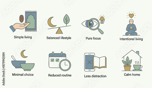 Minimalist lifestyle concepts for simple living and calm home