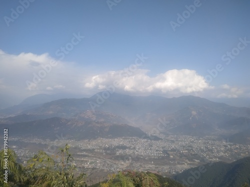 mountain landscape with clouds