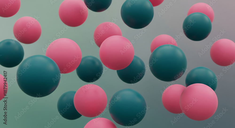 Fototapeta premium Floating Bubblegum Spheres 3D