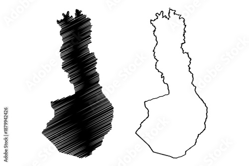 Belo Campo municipality (Bahia state, Municipalities of Brazil, Federative Republic of Brazil) map vector illustration, scribble sketch Belo Campo map