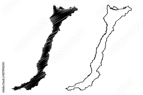 Benjamin Constant municipality (Amazonas state, Municipalities of Brazil, Federative Republic of Brazil) map vector illustration, scribble sketch Benjamin Constant map