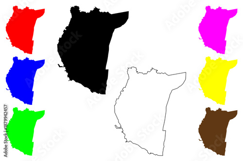 Tagbilaran city (Central Visayas Region, Republic of the Philippines, ROP) map vector illustration, scribble sketch San José de Tagbilarán map