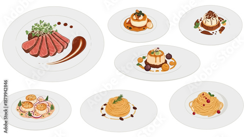 Elegant Plates of Gourmet Food - A Culinary Art Showcase.