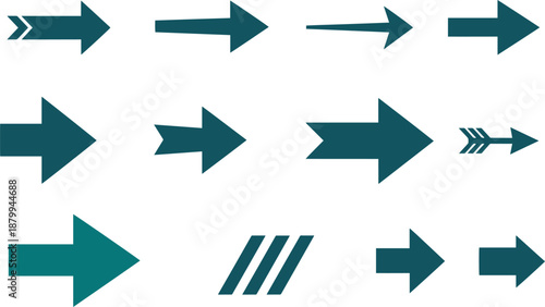 Collection of various directional arrows for navigation and design
