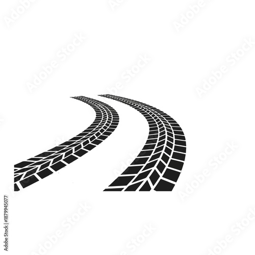 Tire tracks on the road surface.