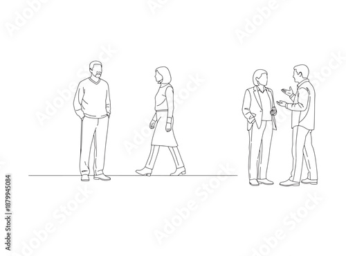 Human Figures CAD Vector – Standing, Walking & Talking for Architecture & Landscaping