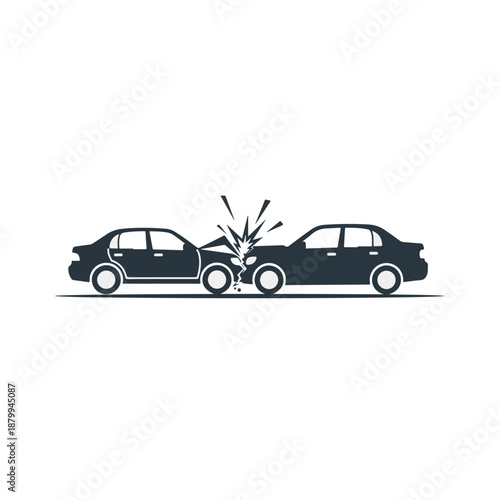 Two Cars Involved in Collision Accident.