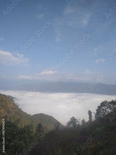 clouds over the mountains