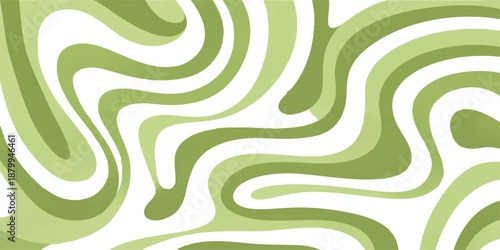 Seamless vector art design featuring an abstract green background with colorful circles, artistic swirls, and flowing light waves to create a decorative wallpaper texture backdrop