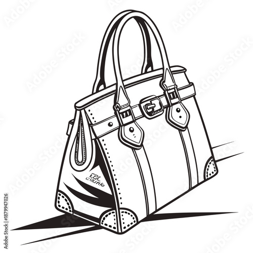 Fashion Handbag Illustration on White Background - Chic Accessory