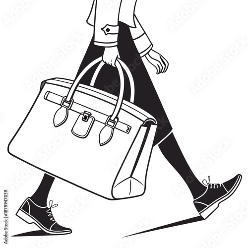 Fashion Handbag Illustration on White Background - Chic Accessory
