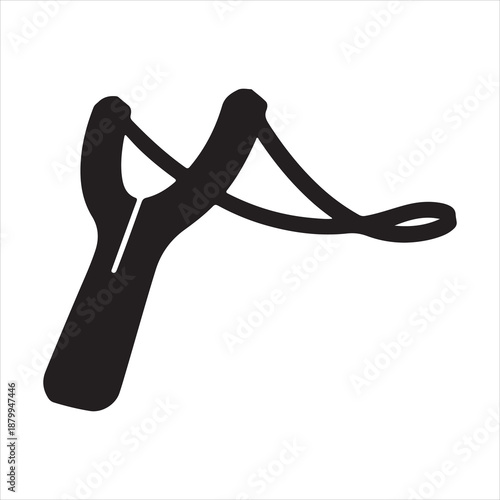 Slingshot silhouette vector, Black slingshot icon silhouette, black and white silhouette vector of a catapult vector illustration