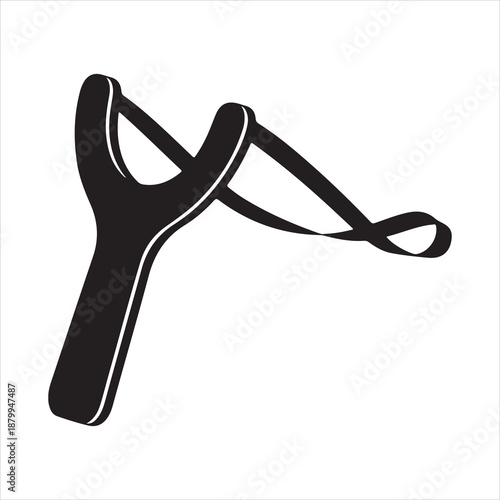 Slingshot silhouette vector, Black slingshot icon silhouette, black and white silhouette vector of a catapult vector illustration