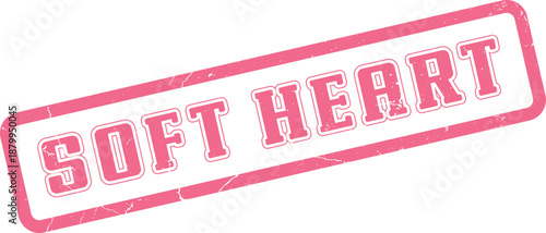 Pink Distressed Rubber Stamp Graphic with the Comforting Wording Soft Heart