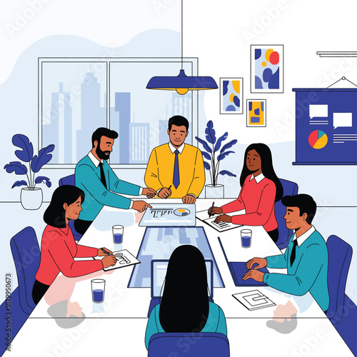 Team Meeting in Modern Office