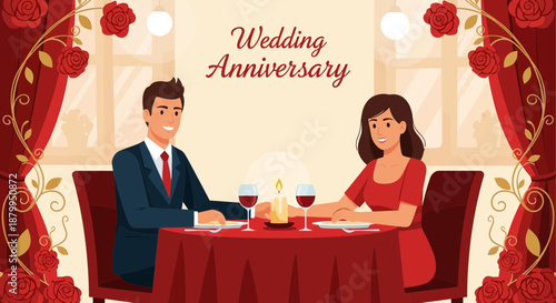 Couple Celebrating Romantic Dinner Date.