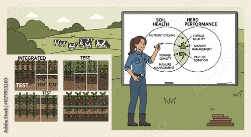 Woman presenting a diagram on a screen.