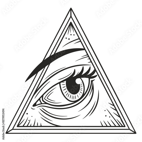 Stylized Single Eye Flat Vector Illustration