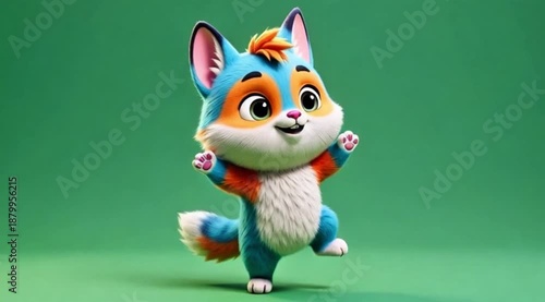 Green background fox icon 