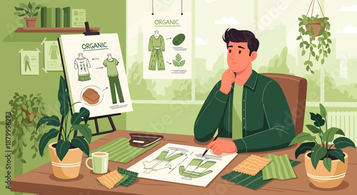 Man sitting at desk with papers 1.