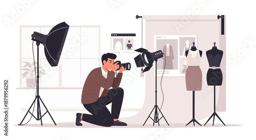 Man taking photo with camera.