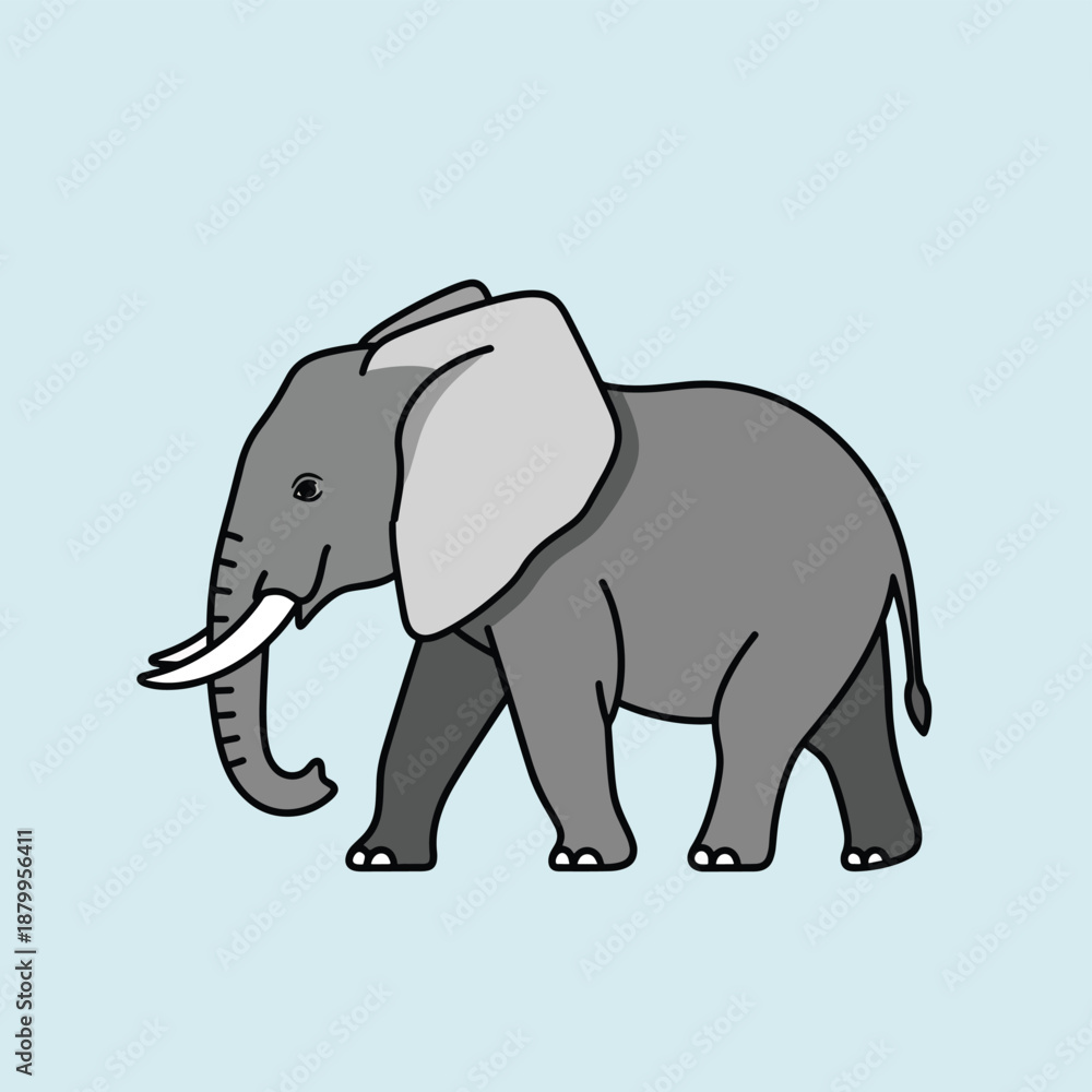 Fototapeta premium Cartoon Gray Elephant