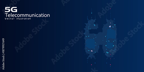 5g telecommunication network a digital illustration of data flow and connectivity