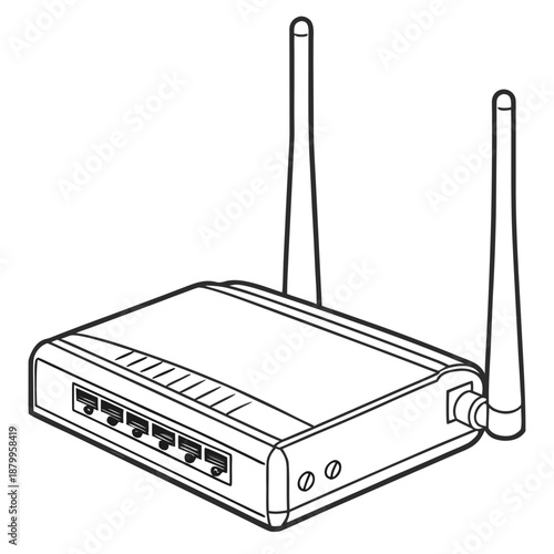 High-Speed Internet Wi-Fi Router Vector Graphic for Network Connectivity