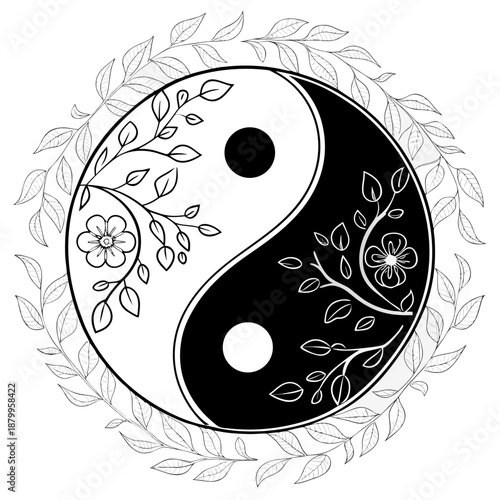 Traditional Yin Yang Symbol Vector Illustration for Balance and Harmony