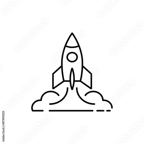 Rocket icon. Simple rocket sign. Rocket launched icon.