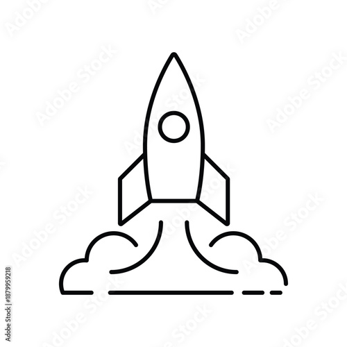 Rocket icon. Simple rocket sign. Rocket launched icon.