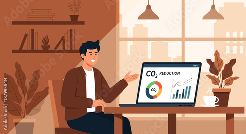 Man looking at laptop screen.