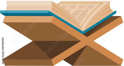 Holy Quran on wooden rehal st...