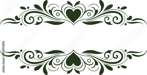 Decorative Heart Flourish Elements