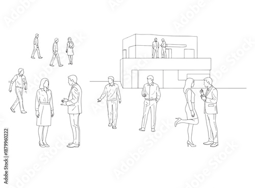 CAD People Outlines Vector – Standing, Walking, Talking Human Figures for Architectural & Landscape Design
