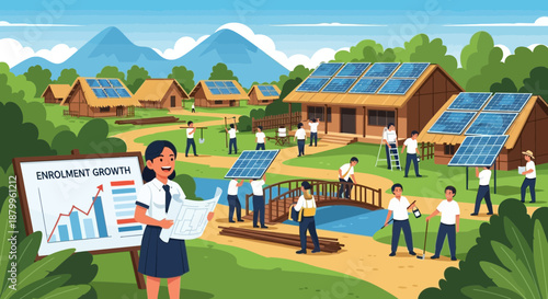 Woman Holding Investment Growth Chart Board.