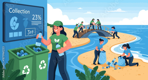 Woman throwing away plastic bottle.