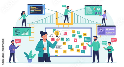 Business People Discussing Ideas Together.