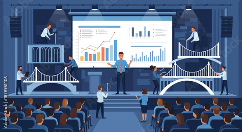 Businessman Presenting to Corporate Audience.