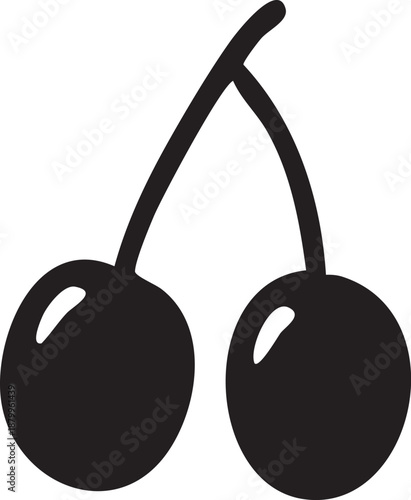 Vector illustration of a red and black 3d apple and cherry shaped bomb object designed as a cartoon explosive weapon symbol or christmas ball holiday icon on a white background